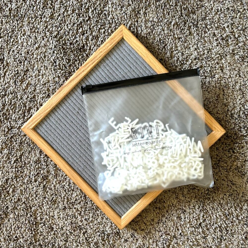 Grey felt square letter board